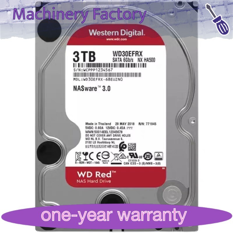 1PCS Western Digital 3TB WD30EFRX NASware 5400RPM SATA 3.5" Internal HDD Hard D
