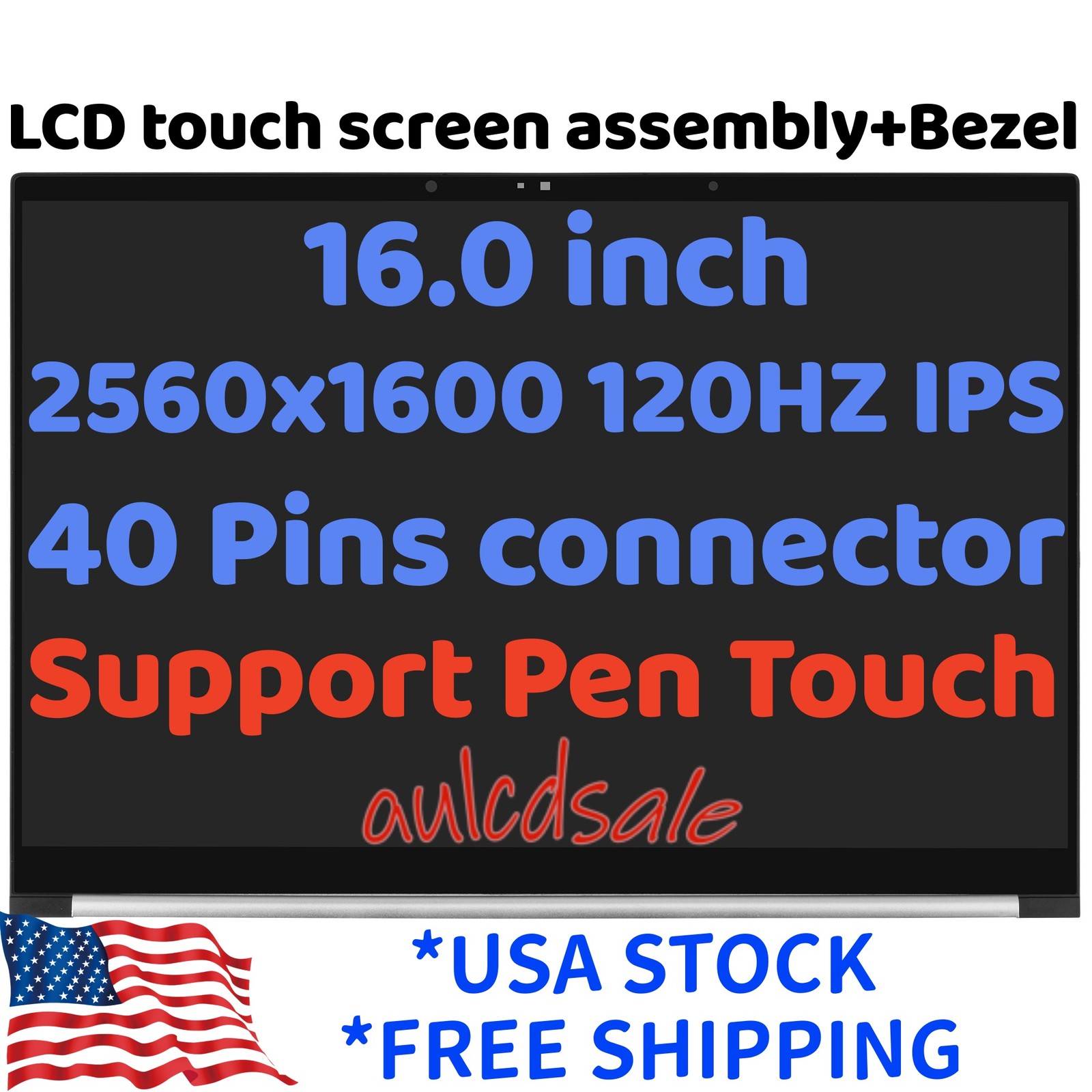 For HP Envy 16-H1055CL 16-H0055CL 2560x1600 IPS LCD Touch Screen w/Bezel 120HZ
