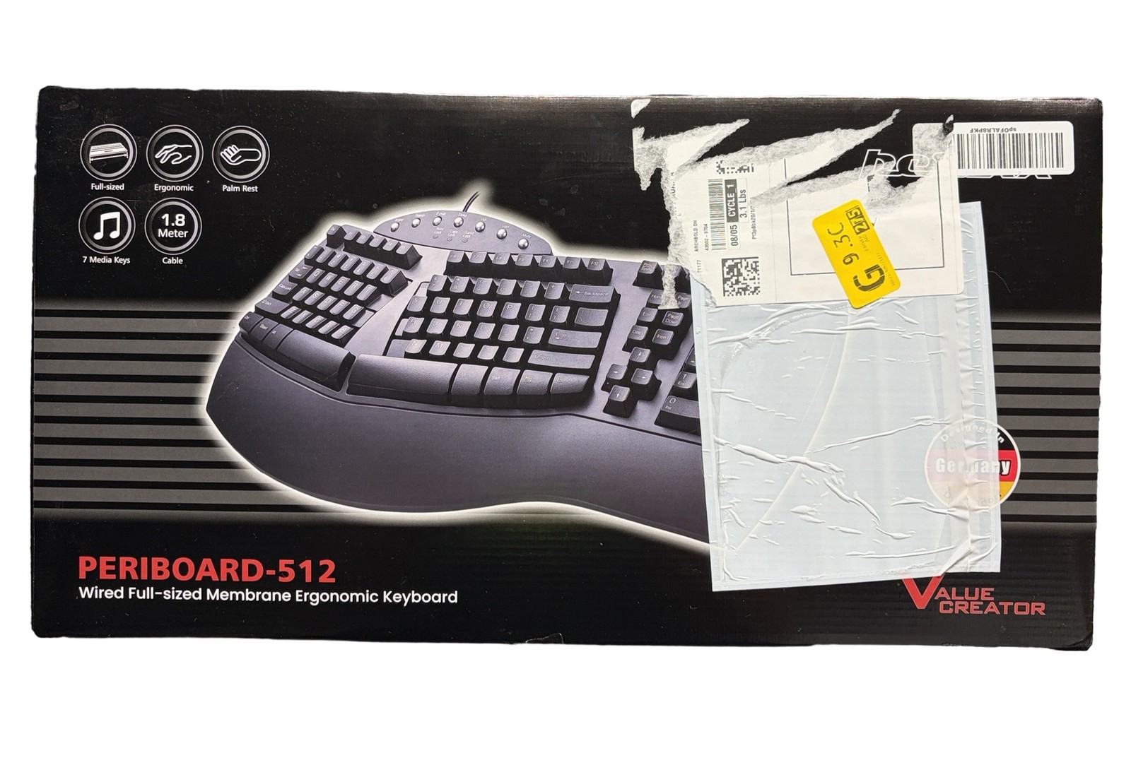 Perixx PERIBOARD-512 Wired Ergonomic Split Keyboard, Palm Rest, Black