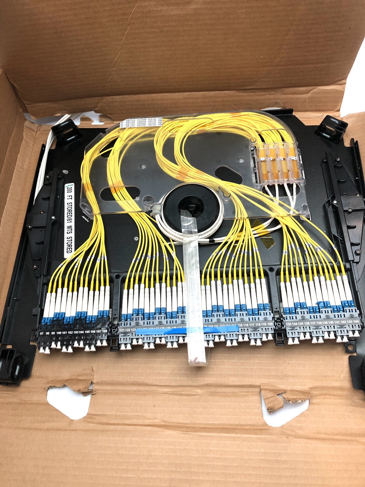 COMMSCOPE LOADED FIBER CABLE OPTIC SHELF WITH 200FT STORED /61 MTS