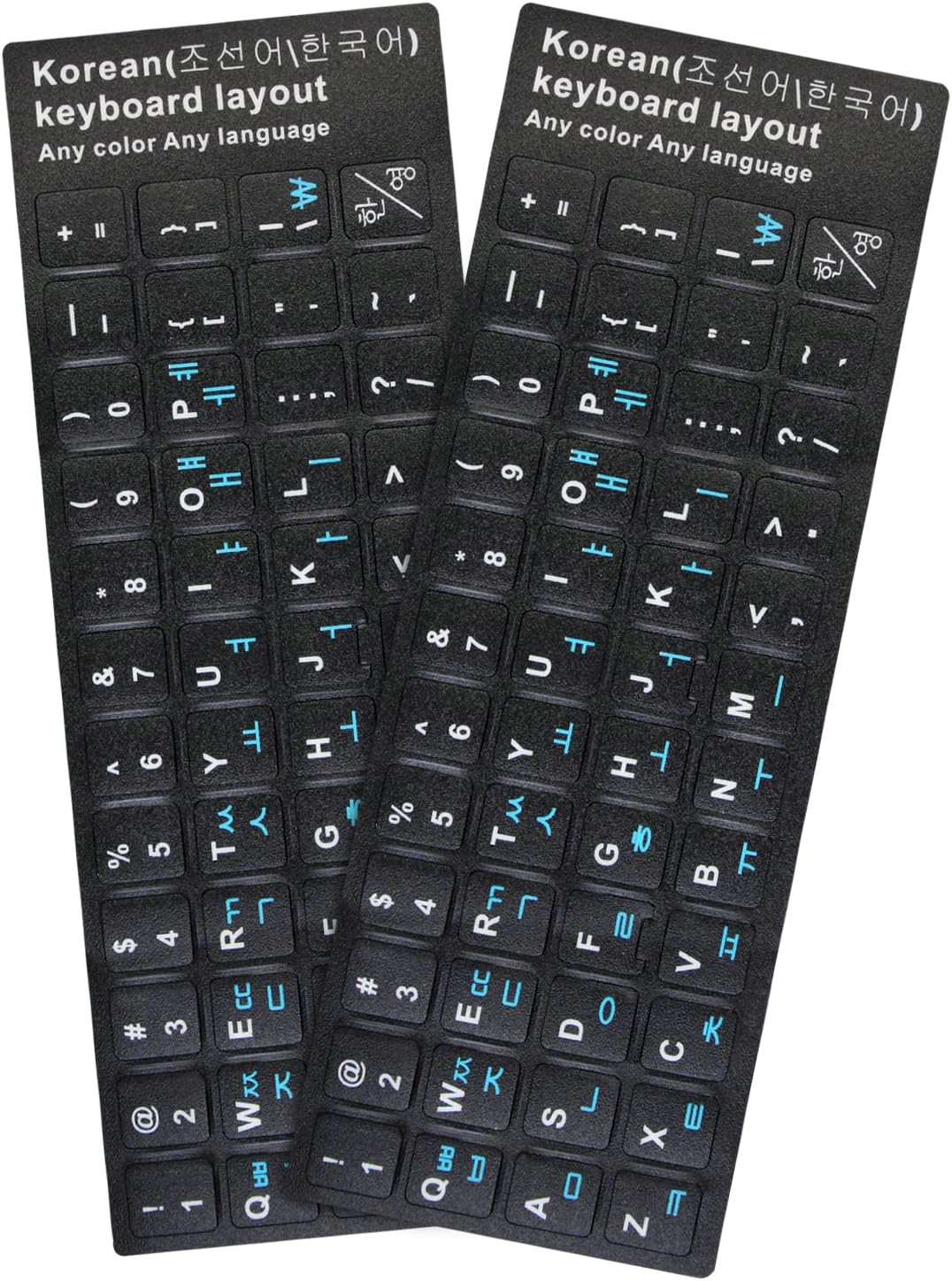 2Pcs Korean Keyboard Stickers for PC Computer Laptop Desktop Keyboard, Computer