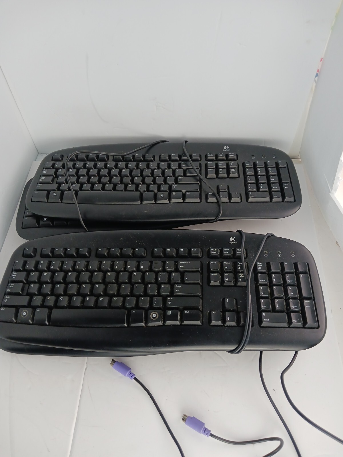 Lpt of 4 Logitech Deluxe Computer Keyboard PS2 Black Y-SU61 *TESTED*