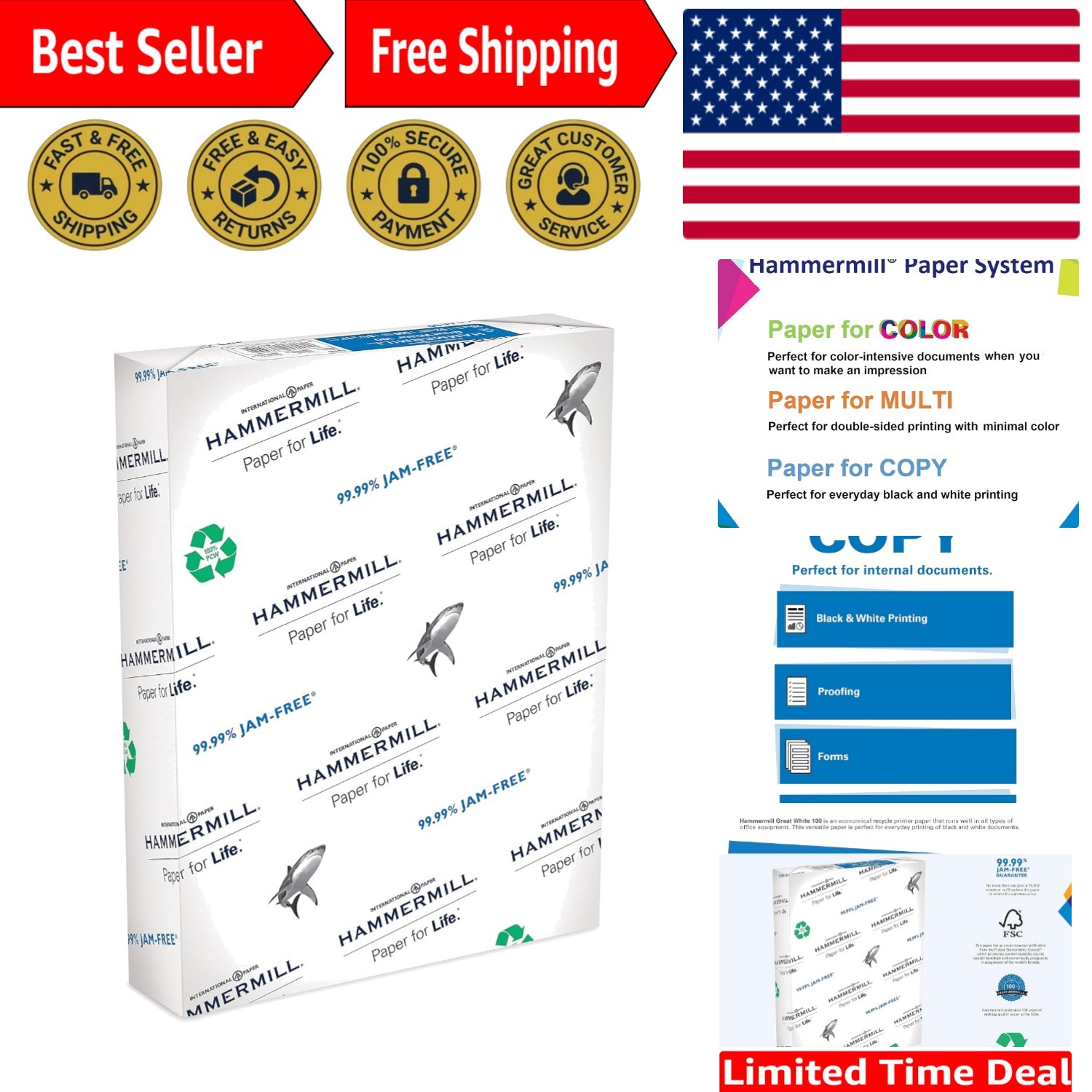 Versatile 8.5x11 Great White 100% Recycled Paper - Perfect for Home & Office Use