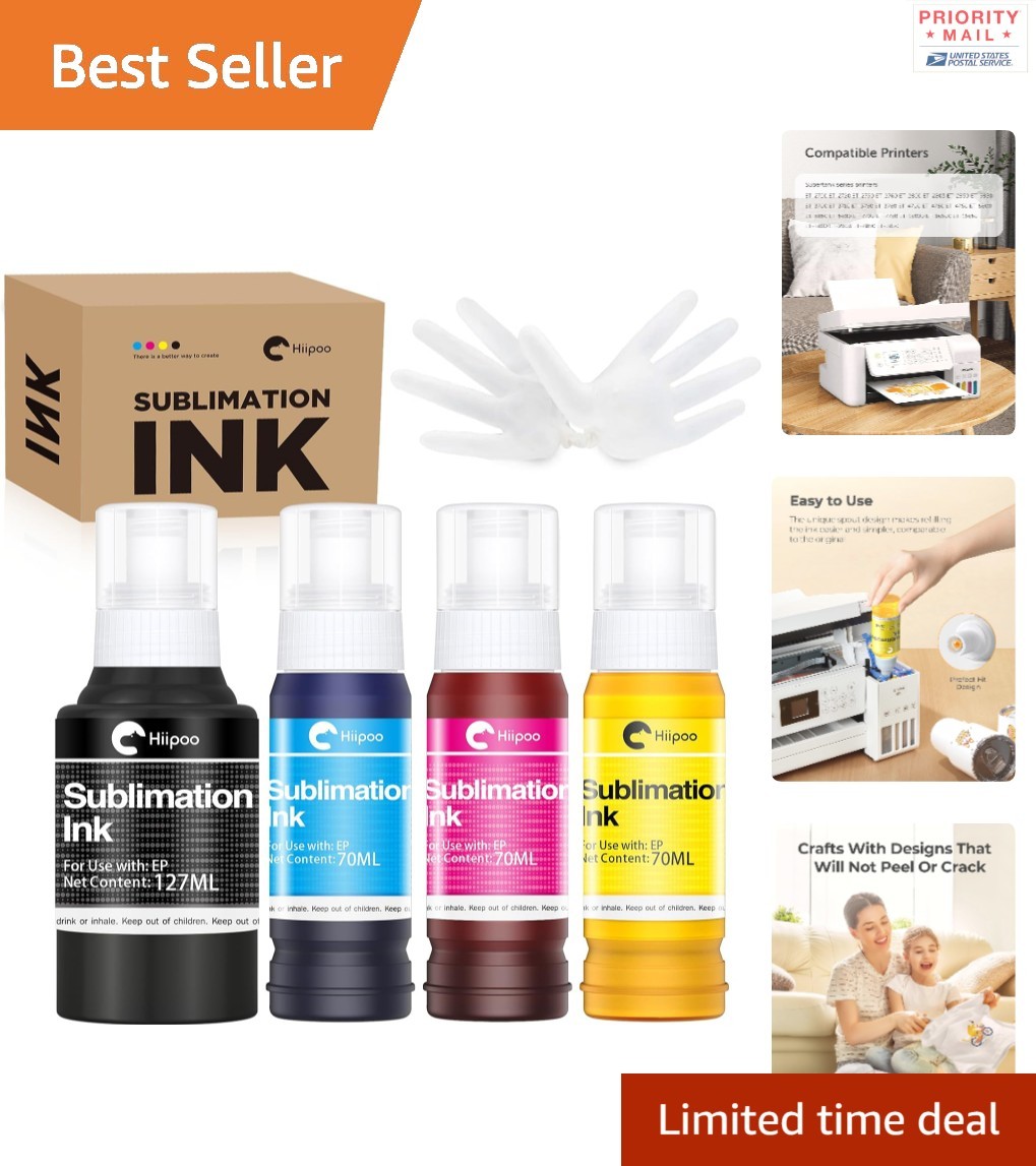 Vibrant Sublimation Ink Compatible with ET2400 ET-2800 Printers 127ml 70ml Pack