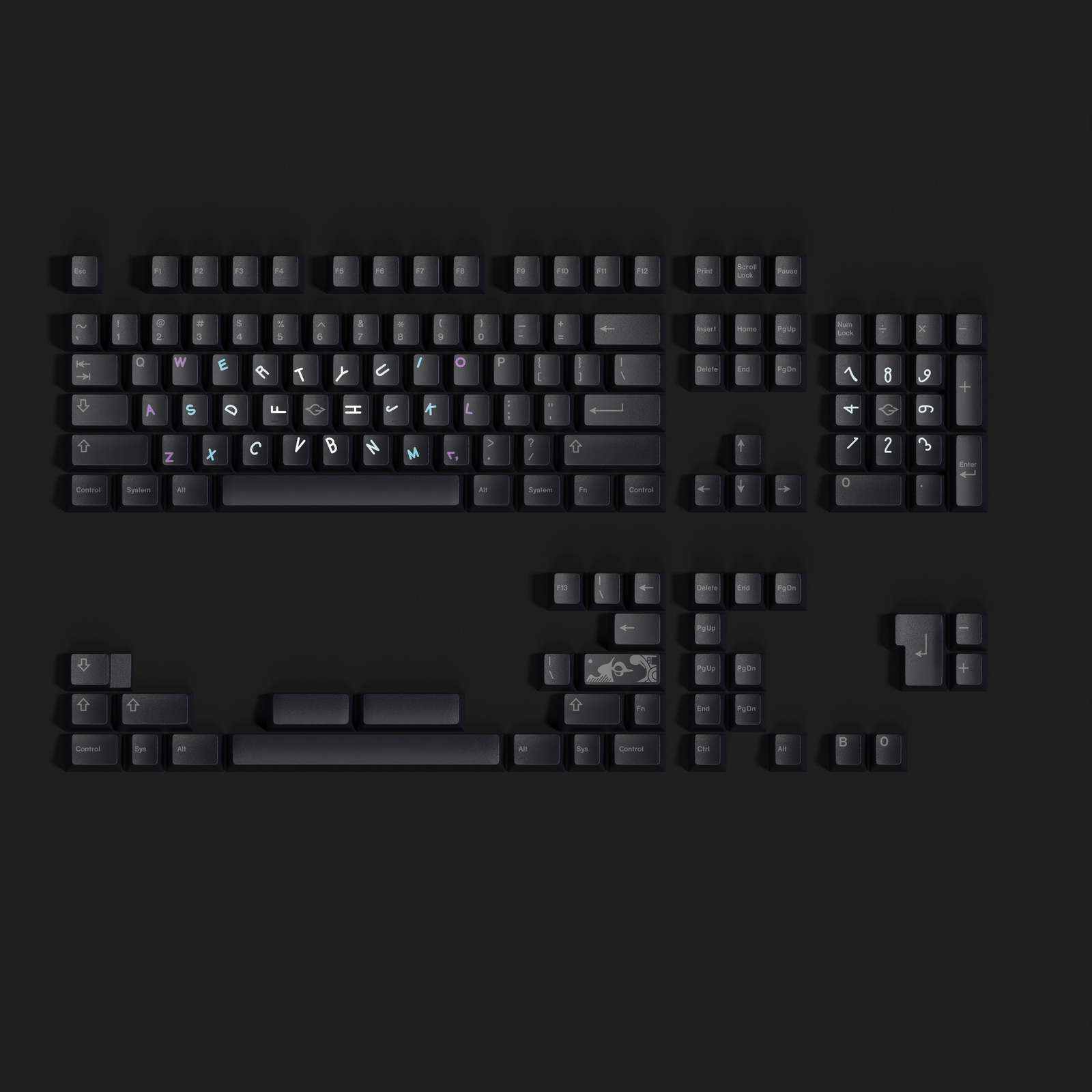 Singularity Keycap Set GMK Copy 5 sides Dye subs PBT Keycap Set