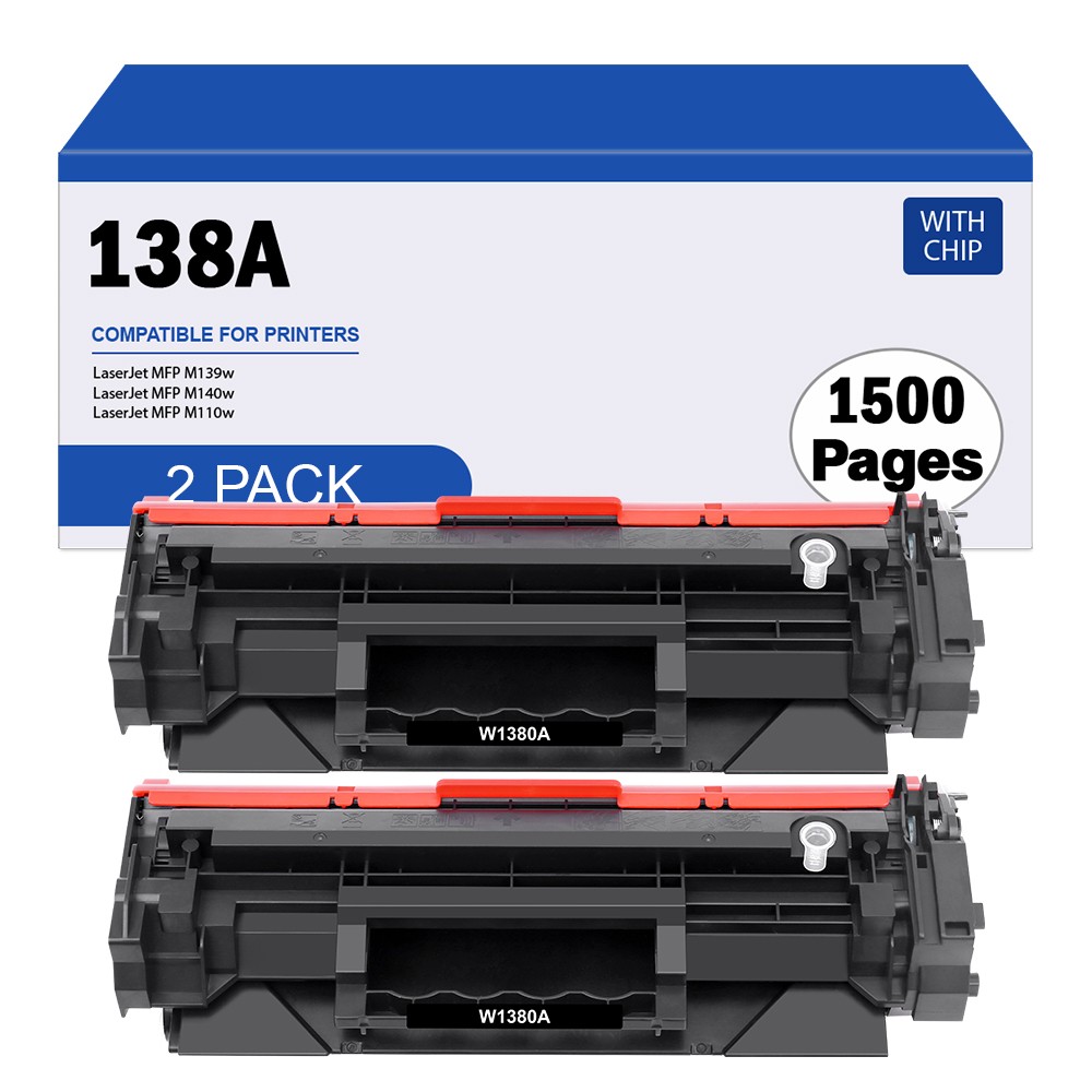 2PK W1380A Toner with Chip For 138A HP LaserJet Pro 3001dw 3001fdw MFP 3101fdw