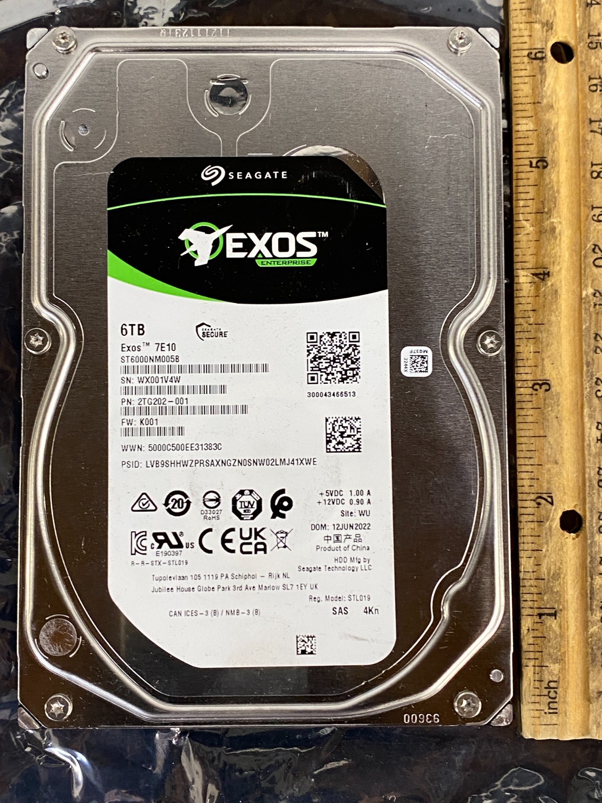 Seagate Exos Enterprise ST6000NM005B 3.5" SAS 6TB Exos 7E10 HDD 2TG202-001