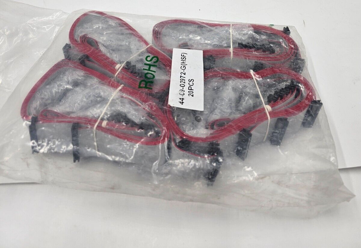 (QTY 20) RoHS 44-09-02972-G HSF Modular Type Power Supply Cable SATA Red White
