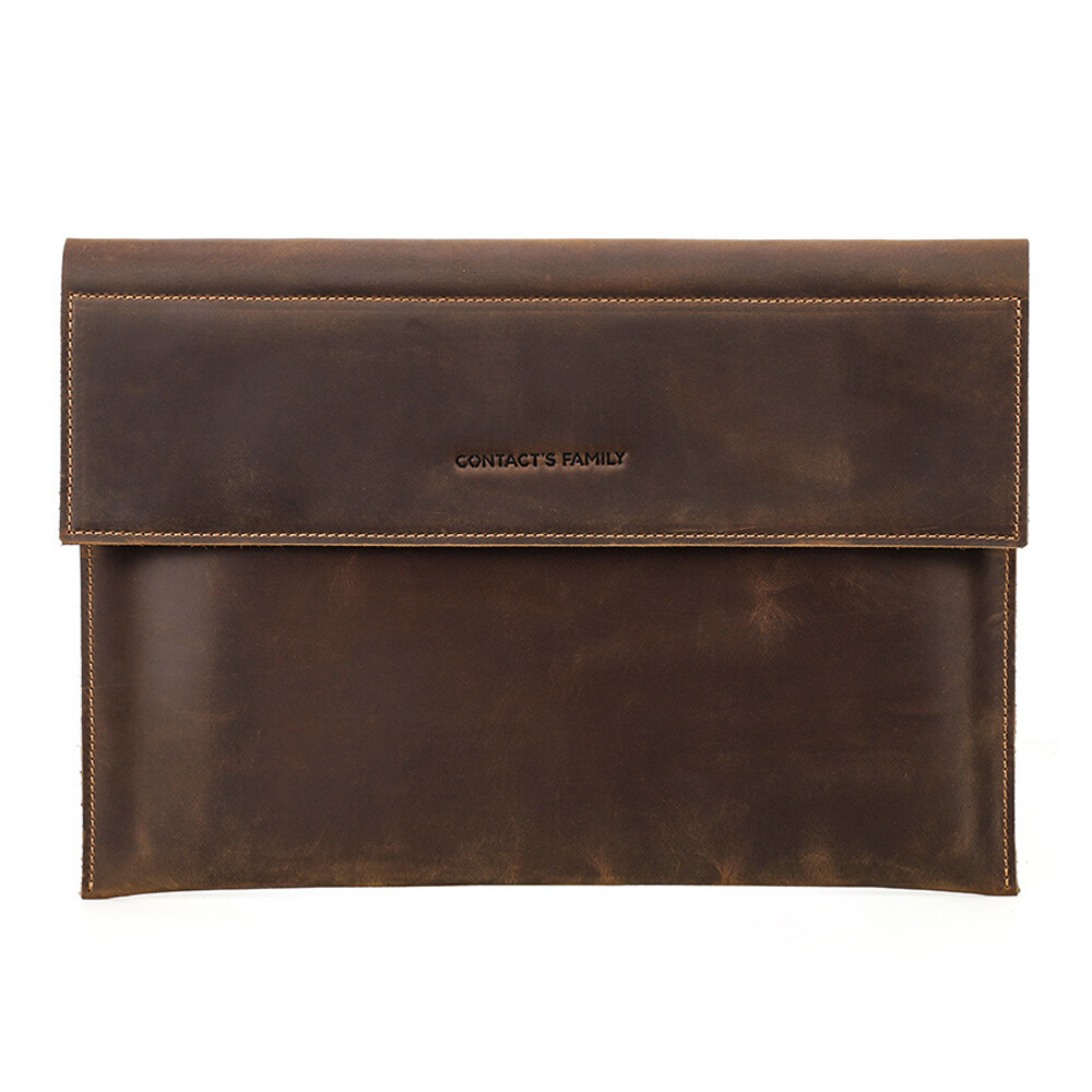 Retro Genuine Leather Laptop Sleeve Case For Apple Macbook Air Pro 16 14 M4/M3