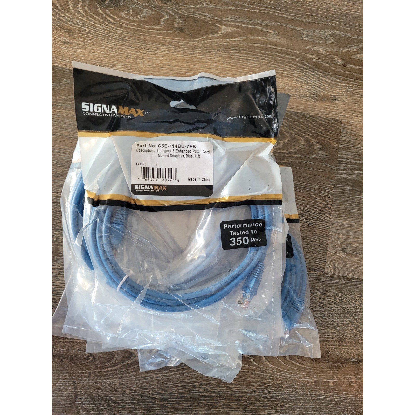 Signamax Connectivity Systems Category 5 Enhanced Patch Cord Blue 7 ft #6