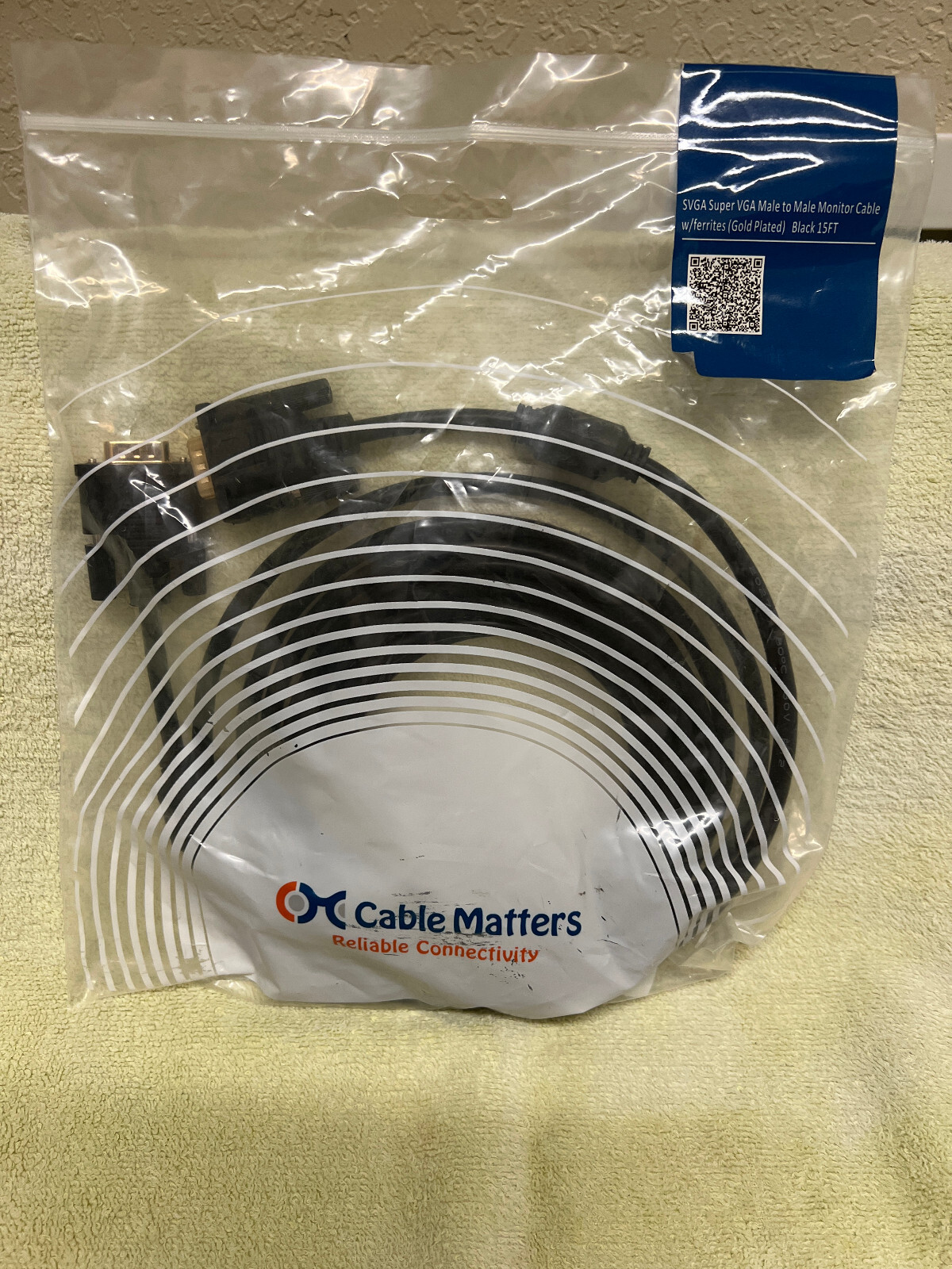 LOT OF 7 CABLE MATTERS VGA MONITOR CABLE 15 FT  108001-15