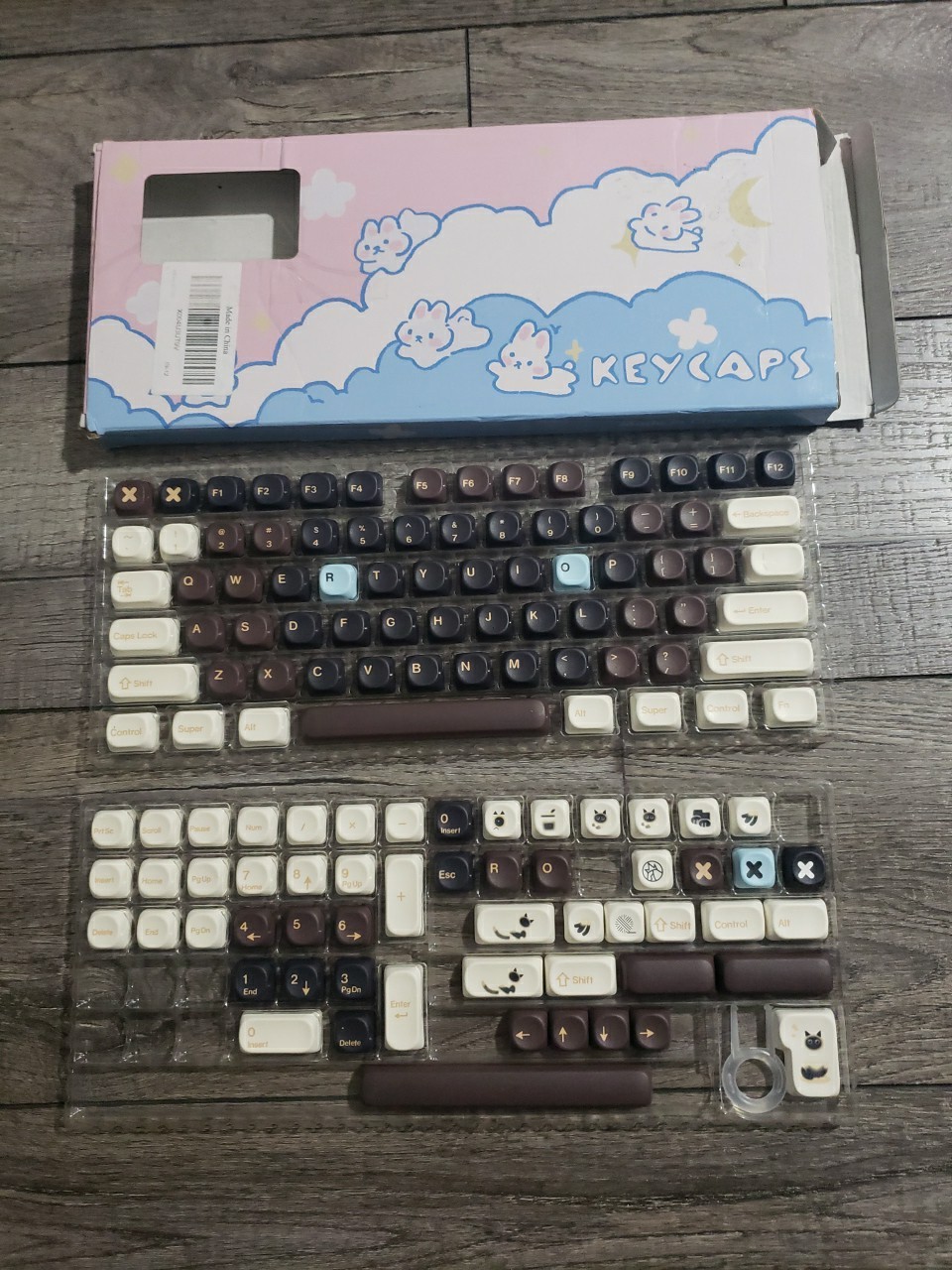 Cute Cat Custom Coffee Theme PBT Black Keycaps MOA Profile Dye-Sublimation...