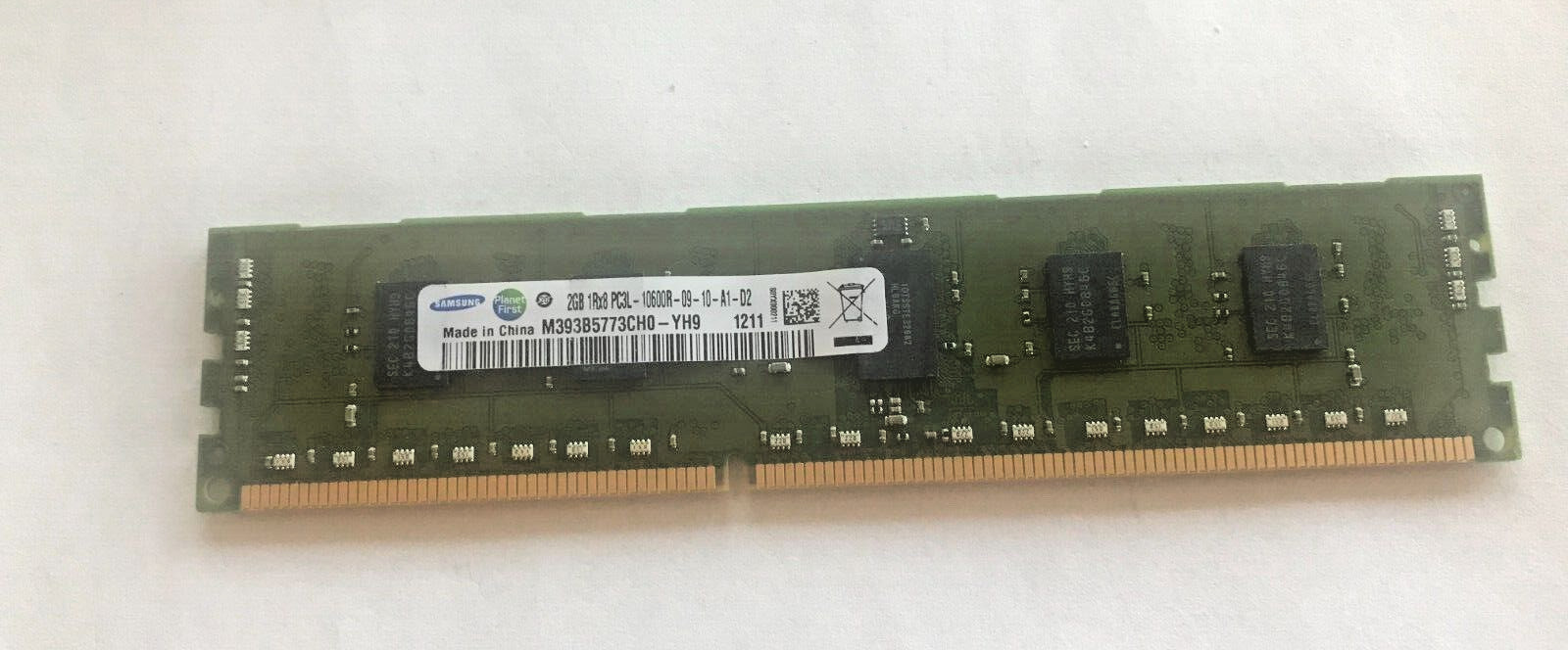 Samsung 2GB PC3L-10600R DDR3-133MHZ ECC Server Memory M393B5773CH0-YH9