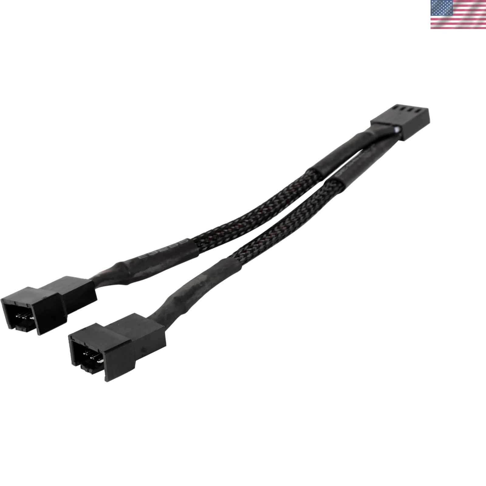 Durable Black PWM Cable Splitter - Enhance Your PC Cooling Setup Effortlessly