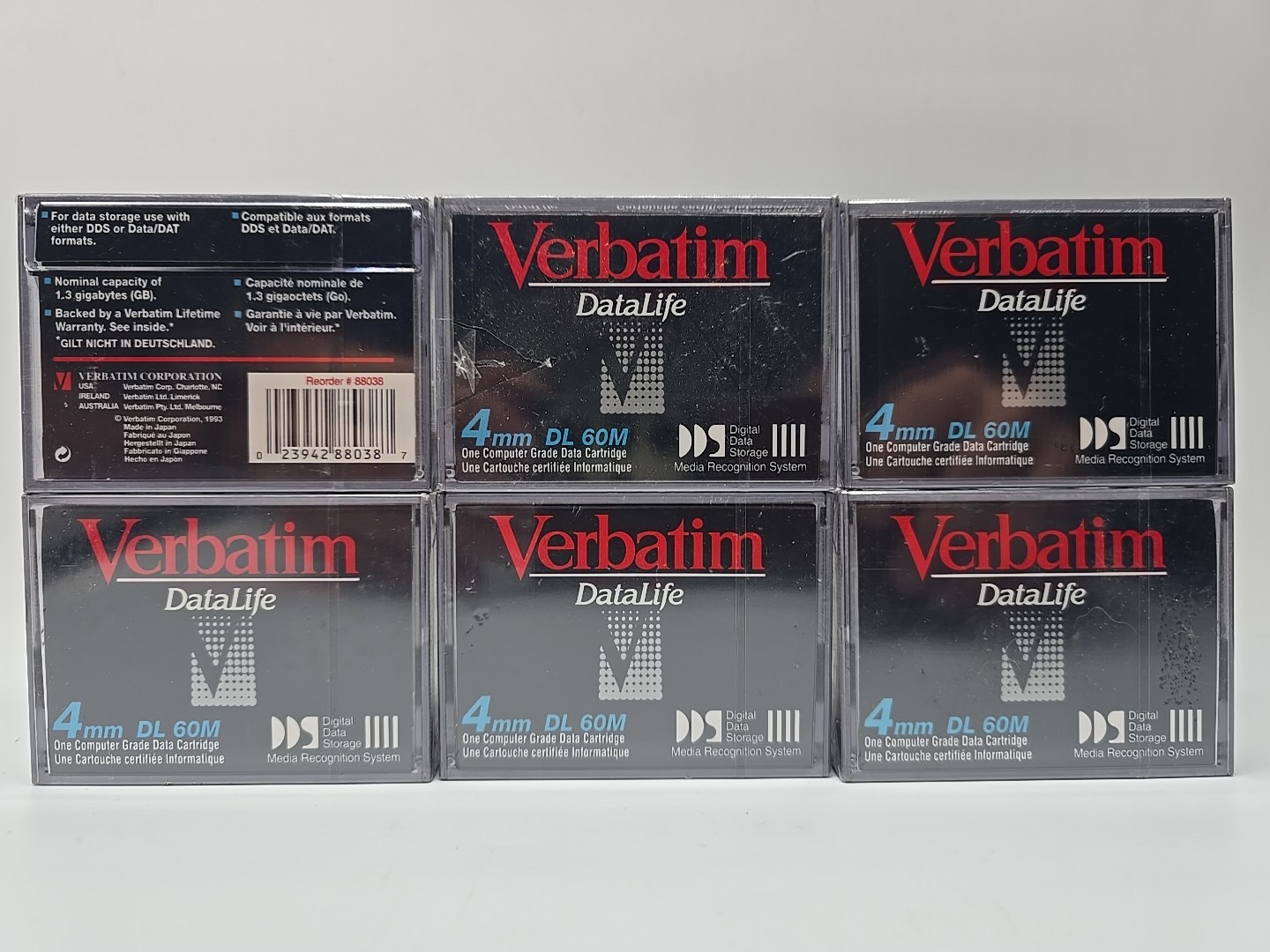 Lot of 6 Verbatim DataLife 4mm-DL 60M Computer Grade Data/DAT Cartridge *New*