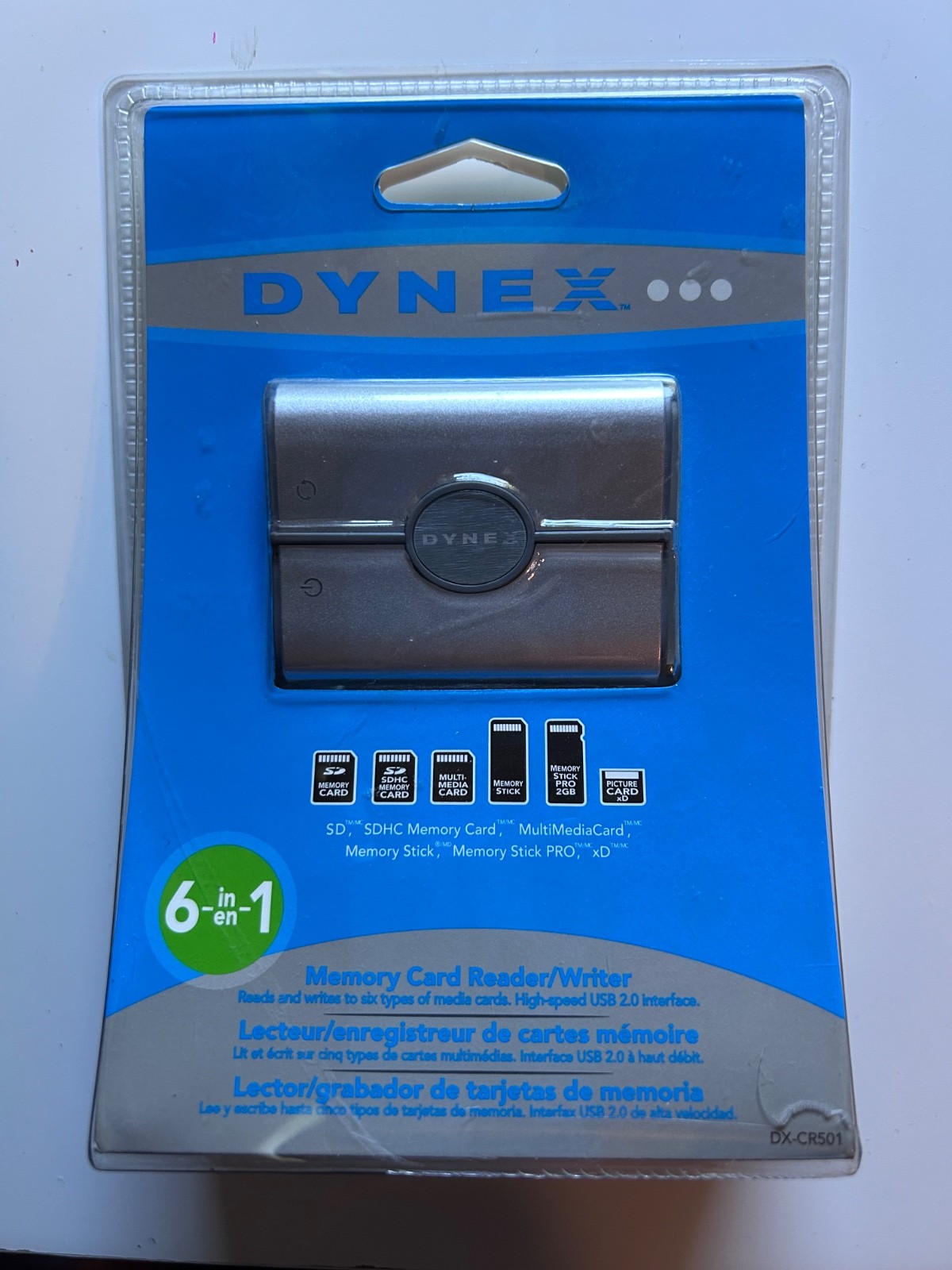 Dynex DX-CR6N1 External USB 6-in-1 Multi Memory Card Reader/Writer Open Box