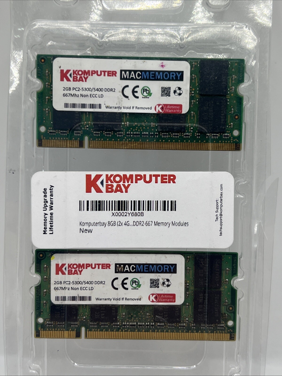 Komputerbay 4GB 2x2GB DDR2 SODIMM 667MHz PC25300 Unbuffered Apple Mac Memory RAM