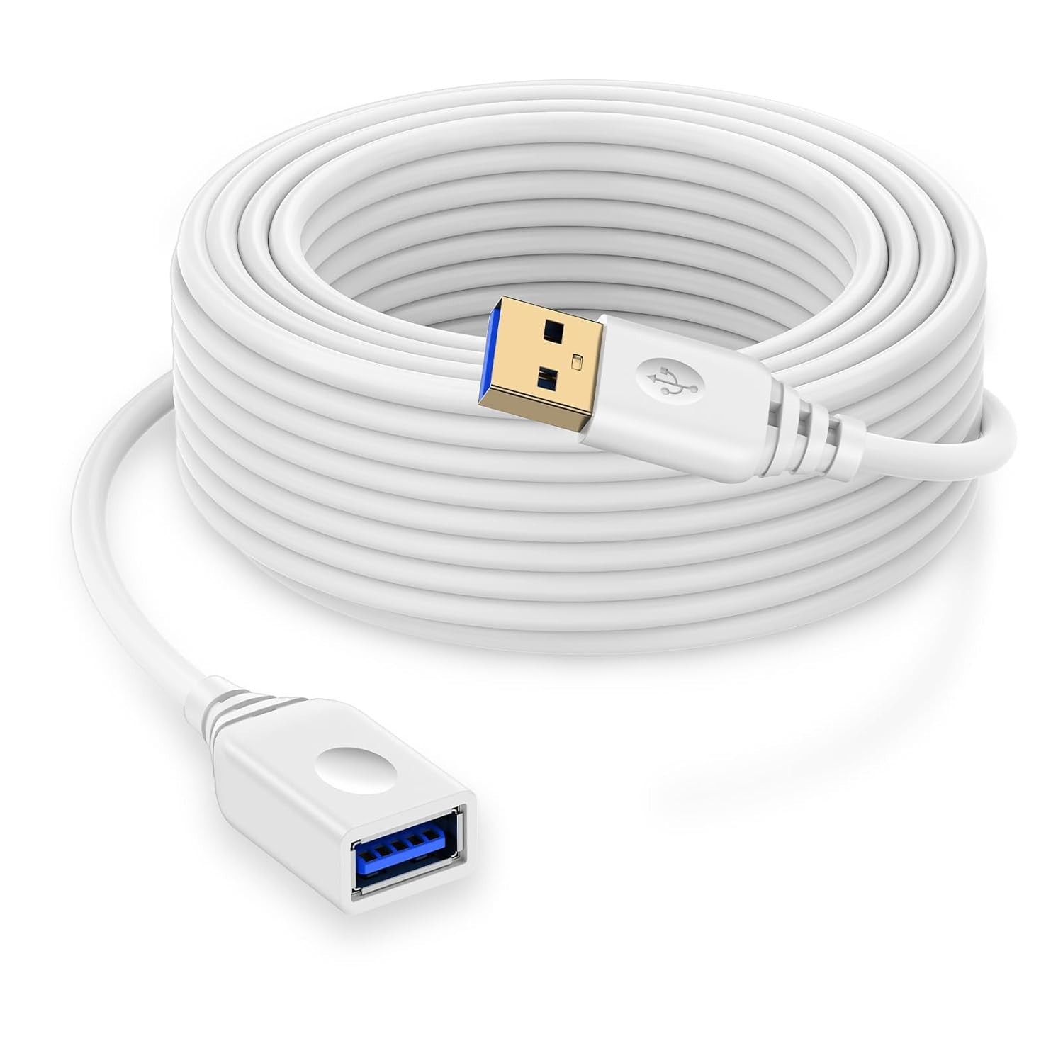 10FT USB Extension Cable Type A Male to Female USB 2.0 Data Cord White