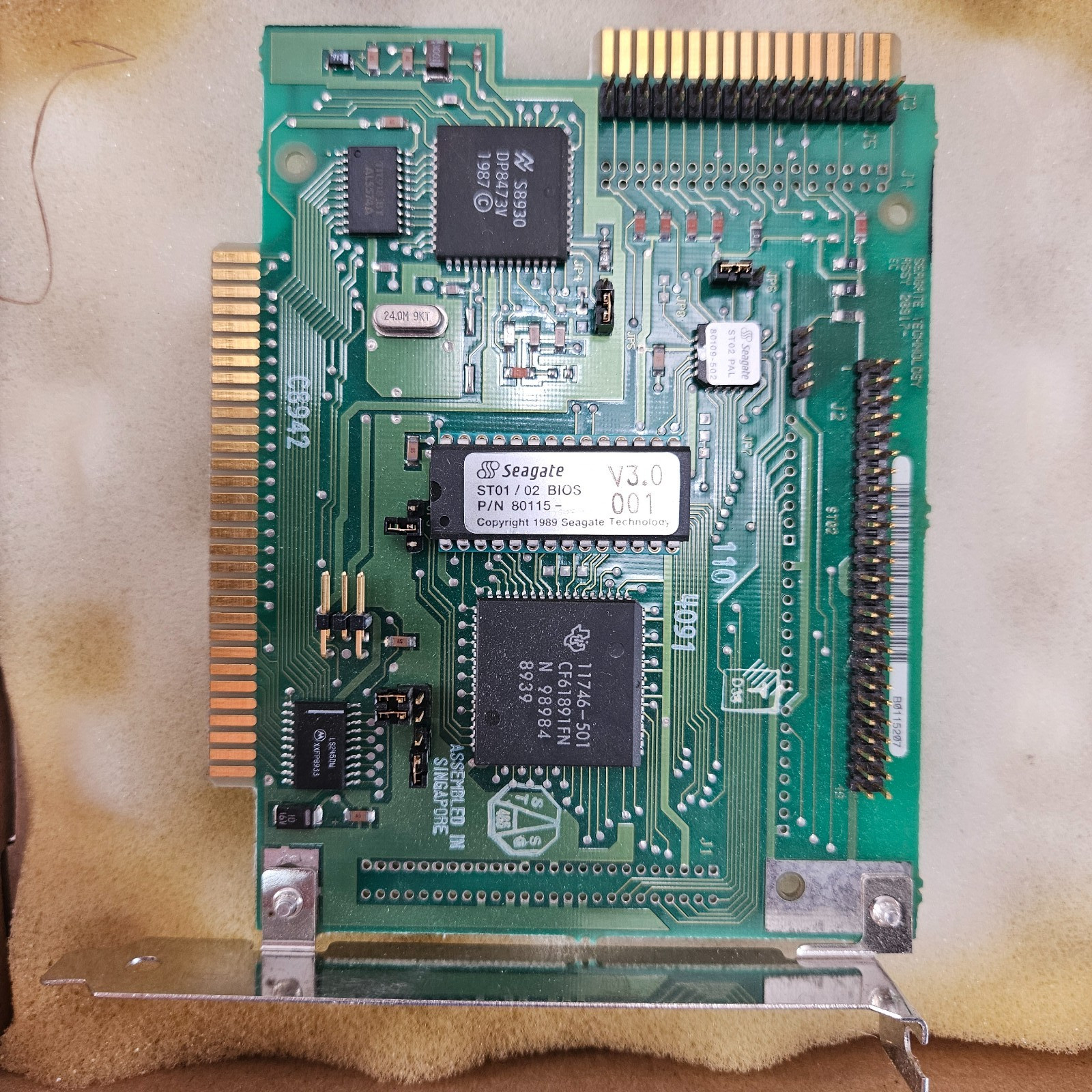Vintage Seagate ST01/ST02 8-Bit ISA SCSI Floppy Controller Card BIOS V3.0