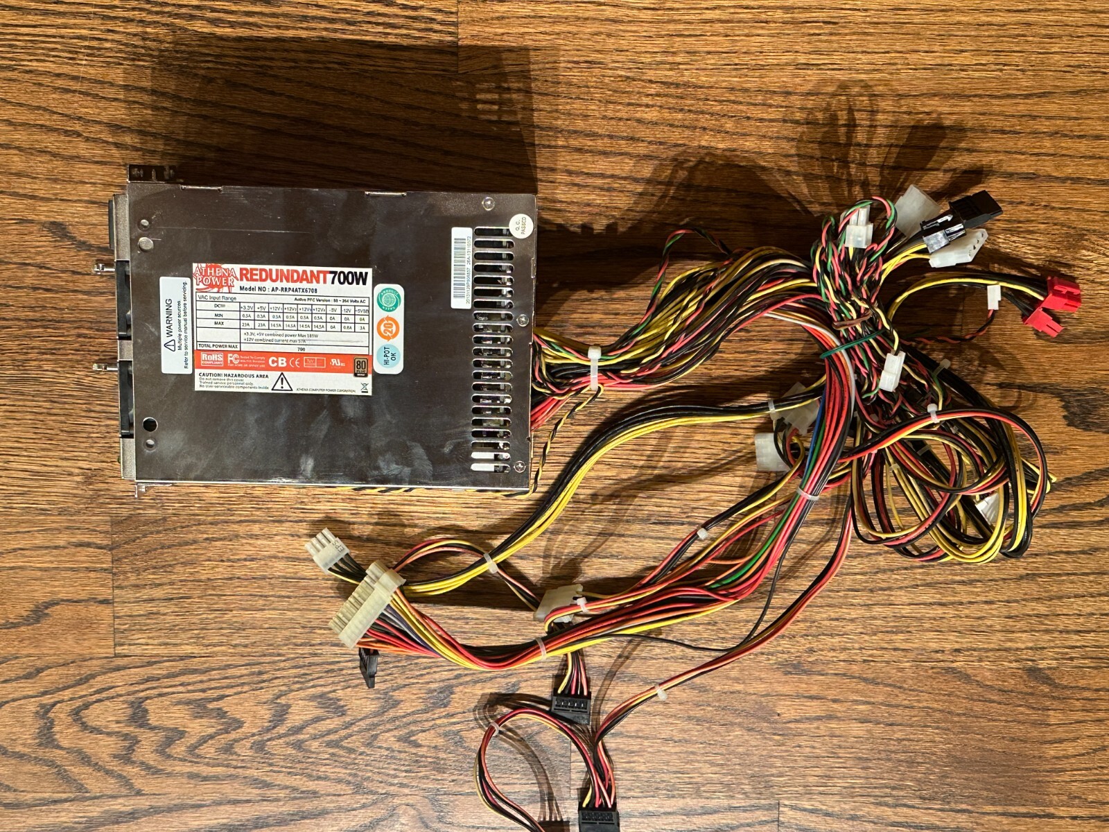 EUC - Athena Power Atlas 700W AP-RRP4ATX6708 Redundant Hot Swap ATX Power Supply