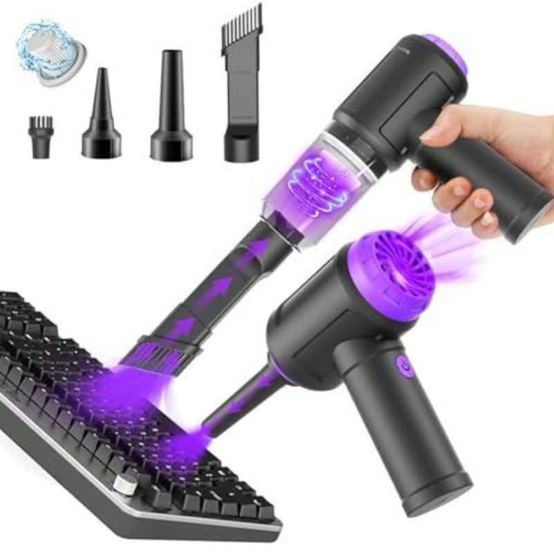 Meudeen 14500 Pa Computer Vacuum Cleaner Mini & 110000RPM Compressed Purple NEW
