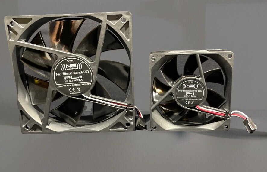 Noiseblocker Black Silent Pro P-1 1500 RMP & Pl-1 900 RPM Computer Case Fan
