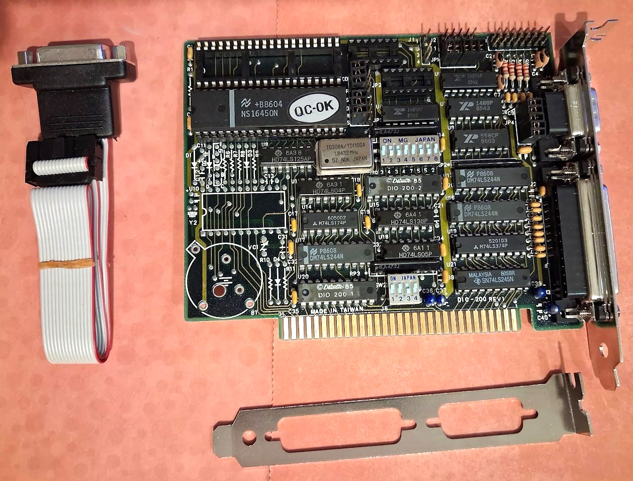Vintage NS1645ON ISA I/O Controller Card DB25 Parallel DB9 Serial