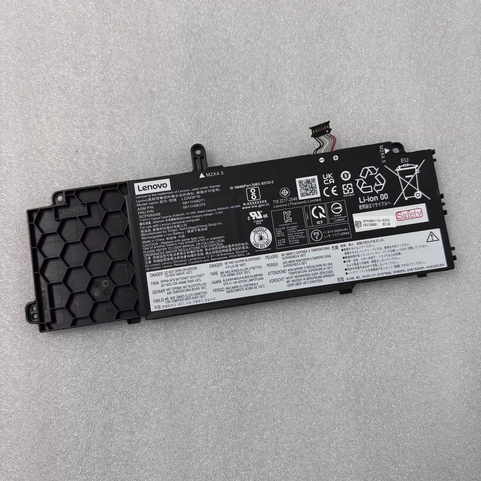 New Genuine L22B3P76 L22D3P76 L22M3P76 Battery for Lenovo ThinkPad X13 Gen 4/5