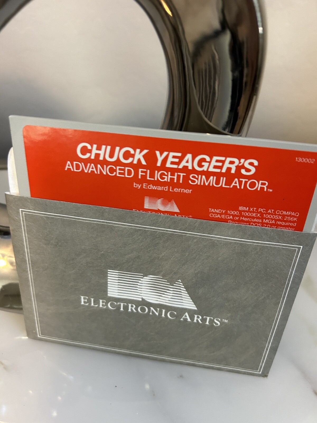 IBM PC Chuck Yeager Advanced Flight Simulator Video Game on 5.25" Floppy Disk