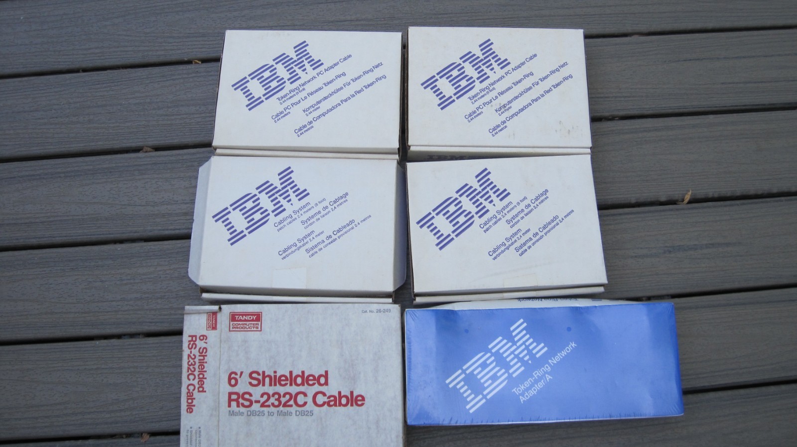 IBM Token Ring Cables 6339098 8642551 + Tandy RS-232C 26-249 Computer Cable Lot