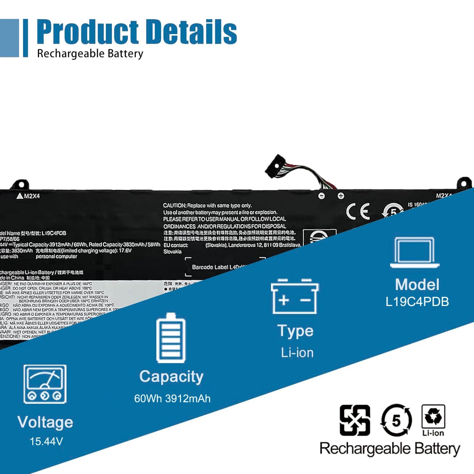 VANPIR L19C4PDB Laptop Battery Replacement for Lenovo ThinkBook 14 G2 ITL are...