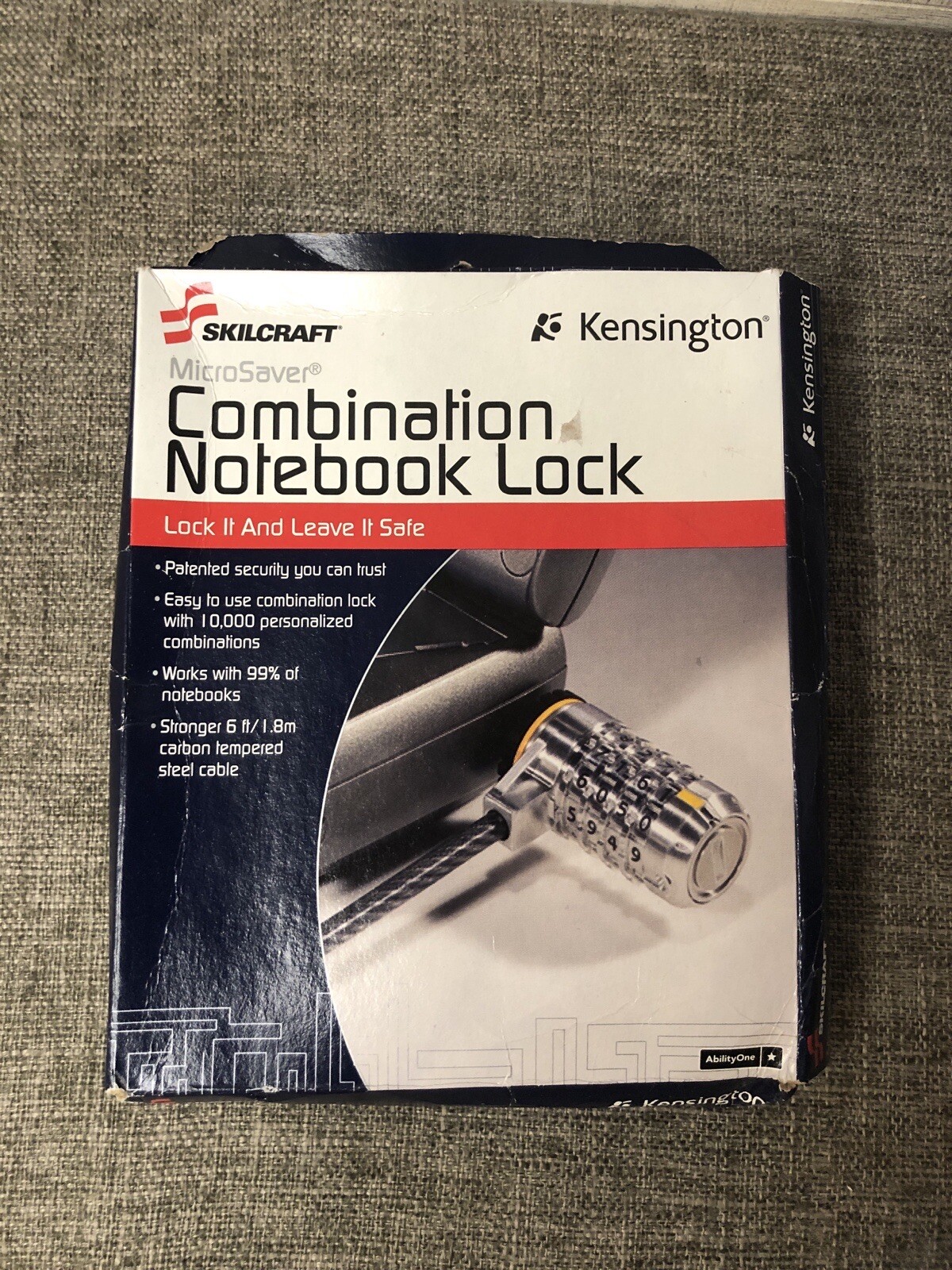 SKILCRAFT Kensington Combination Notebook Laptop Security Lock 6 ft Steel Cable
