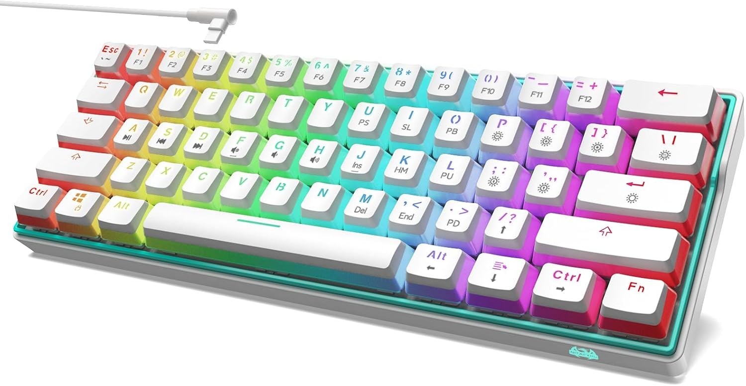 NITAFXHU NT61 60% Mechanical GAMING Keyboard Wired White