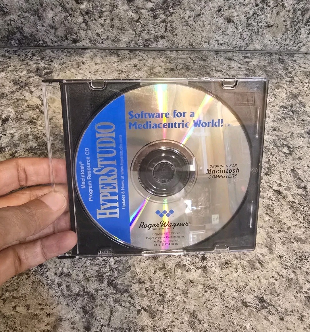 Vintage 1995 Roger Wagner Hyperstudio Resource Software for Mac OS CD Rom Disc