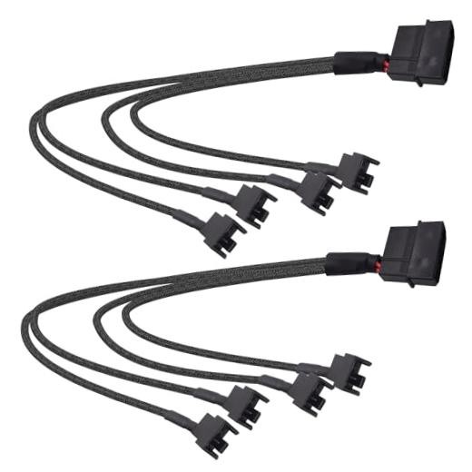 4 Pin Molex to PC Fan Power Splitter Cable 27cm