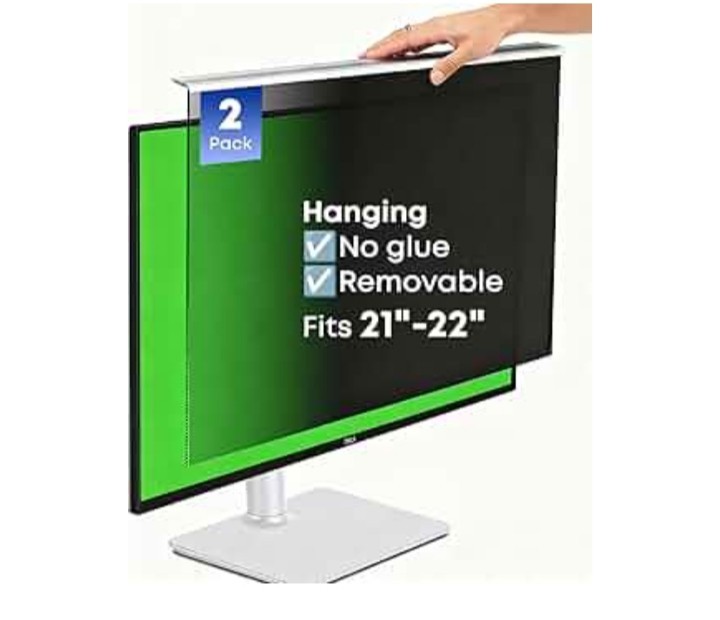 2-Pack Hanging Privacy Screen Protector for 21-22" Monitors, Removable 
