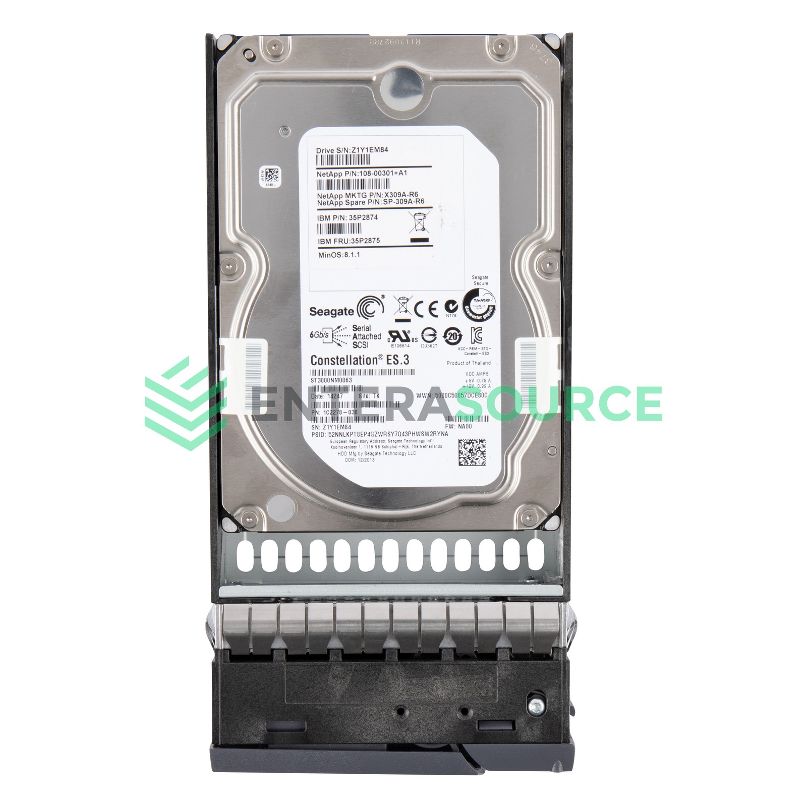 NetApp X309A-R6 3TB 7.2K SAS 3.5" 6Gbps NSE Hard Drive