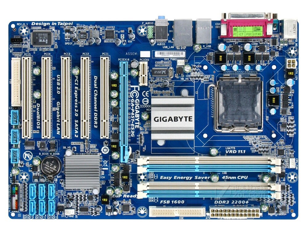 For GIGABYTE P45T-ES3G motherboard P45 LGA775 4*DDR3 16G ATX Tested ok