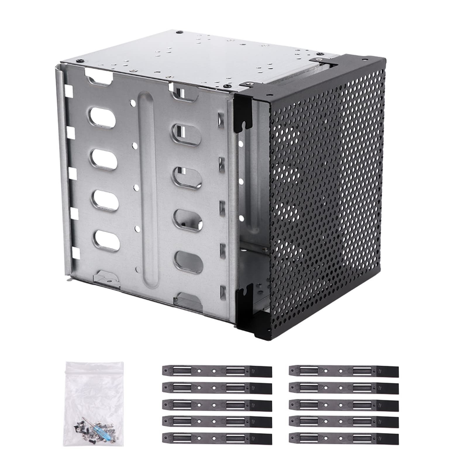 Optimize Hard Drive Cage 5.25" to 5x3.5 Rack SAS Adapter with Fan Space