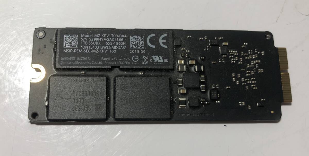Apple Genuine 1TB SSD Samsung Used MZ-KPV1T00