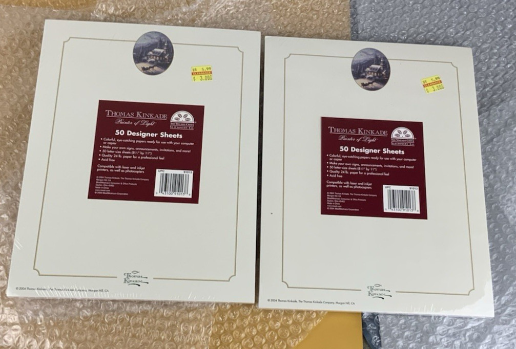 NEW NOS VTG Thomas Kinkade Designer Printer Paper Christmas Holiday
