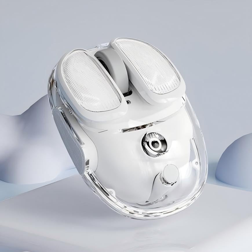 Wireless Clear Mouse Dual Mode Bluetooth & 2.4G Silent Clicks Mice-White