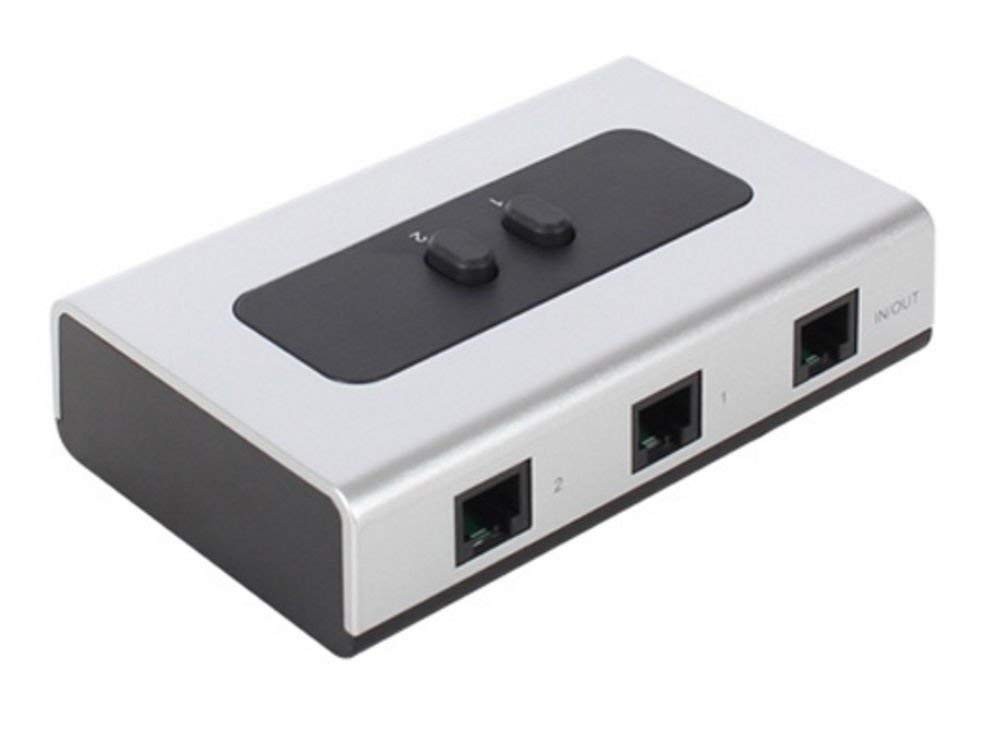 2PORT RJ11 RJ12 Manual Sharing Telephone Switch Box selector