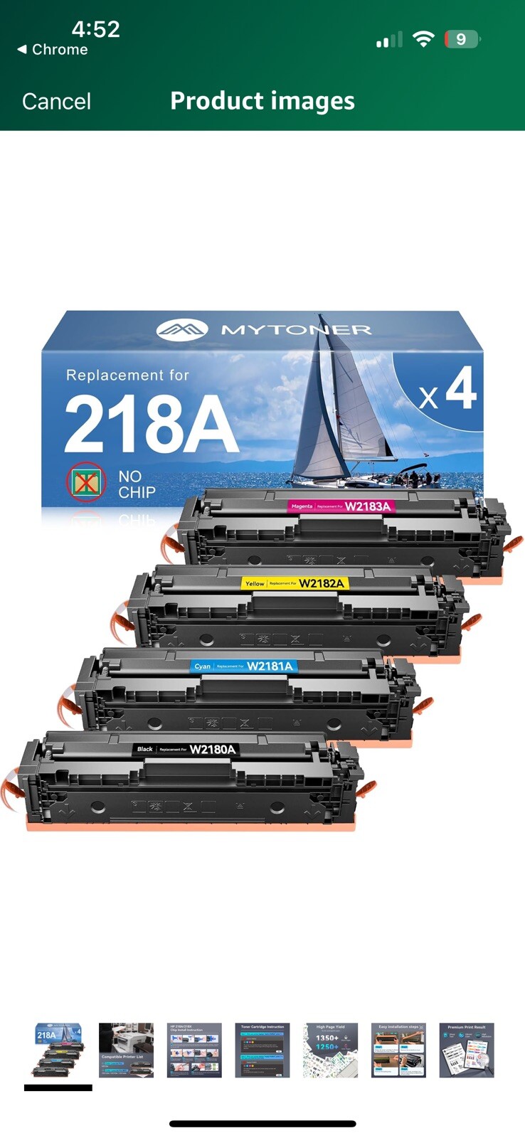 MYTONER 218A Toner Cartridges Set 4-Pack 