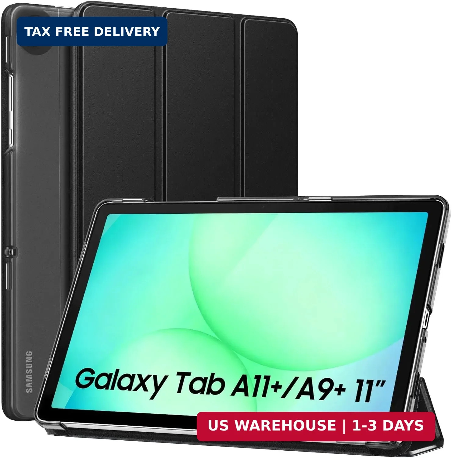 MoKo Slim Case for Samsung Galaxy Tab A11+ Plus/ A9+ Plus 11 Inch, Black | Smart