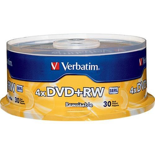Verbatim 4x DVD+RW 4.7GB Logo Branded  2x30 = 60 Rewritable Disc 94834
