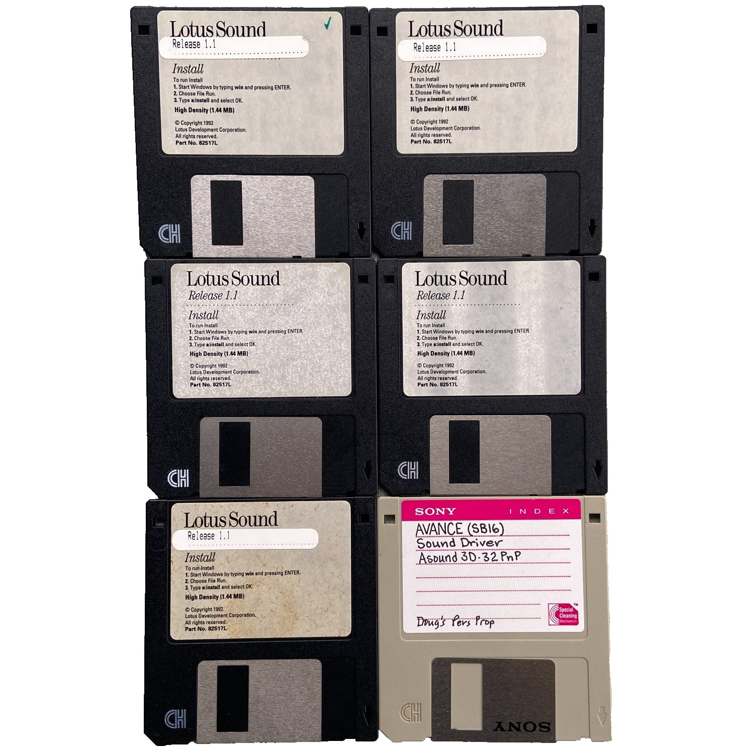 Computer Drivers Lot Audio Lotus Sound 1.1 1992 IBM Release 1.1 Install Vintage 