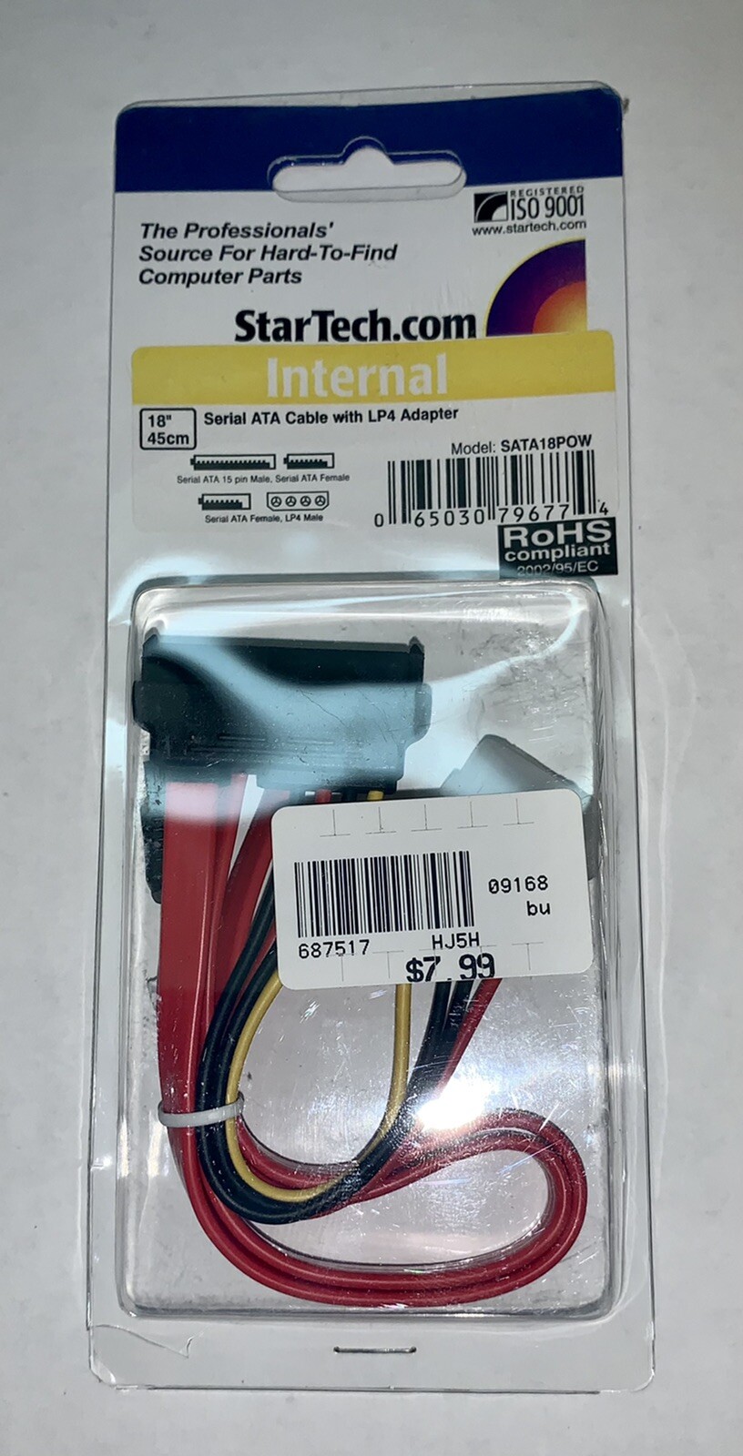 Startech.com SATA18POW  18IN SATA Serial ATA Data and Power Combo