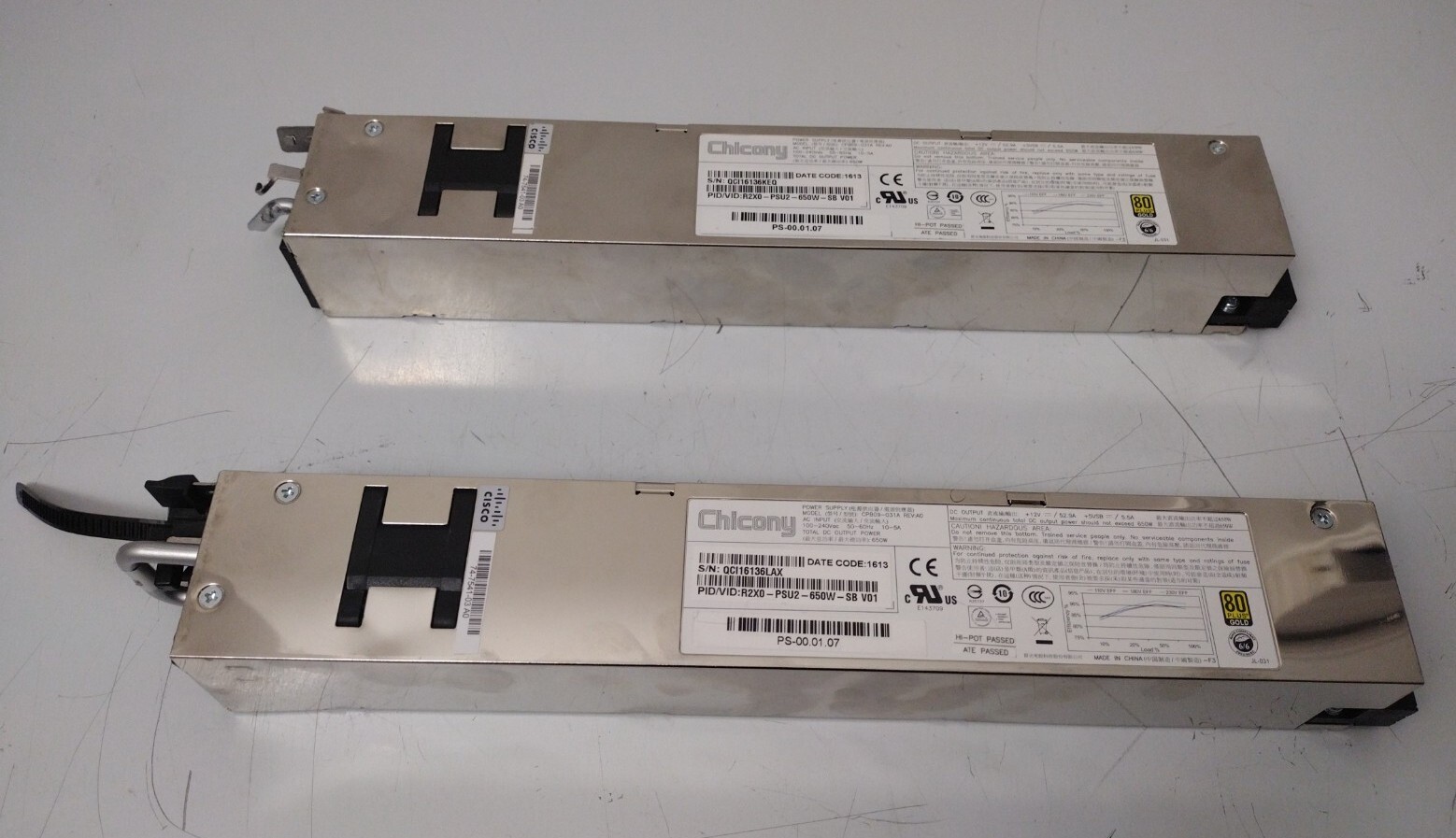 Lot of 2  Cisco R2X0-PSU2-650W-SB / CPB09-031A 650W PSU for UCS C200 C210   23-5