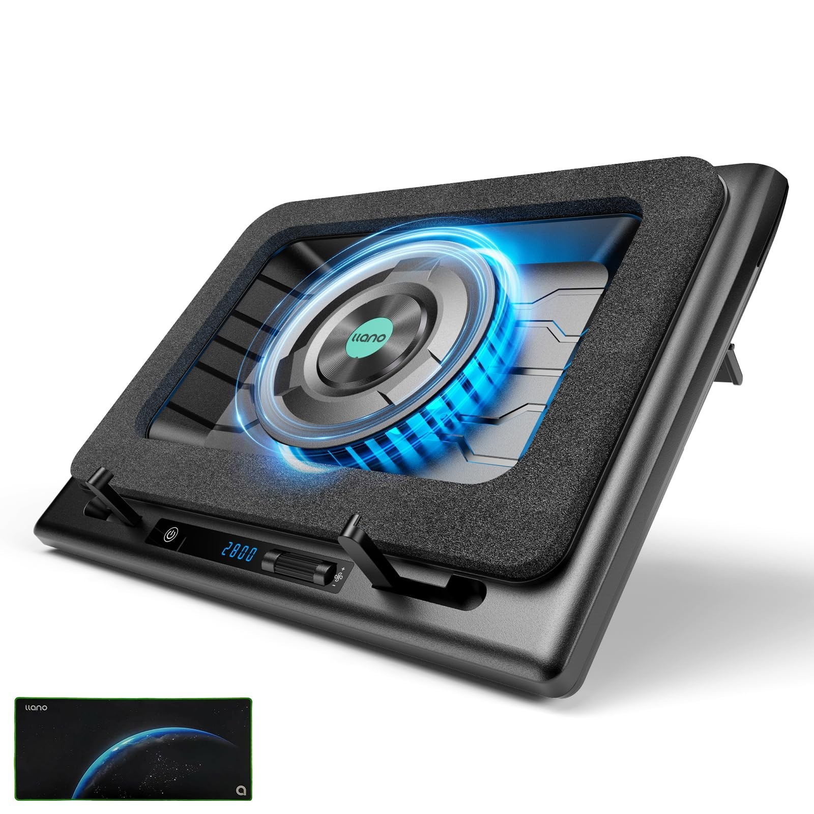 V12 Laptop Cooling Pad Stand - Ultra-Slim Gaming Laptop Cooler with Adjustable F